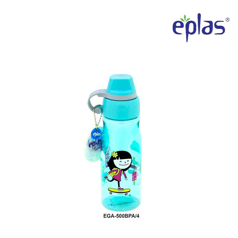 EPLAS Kids Water Bottle,Silicone Handle (500ml),Kids Bottle,Water Tumbler,Botol Air,BPA Free,Tritan EGA-500