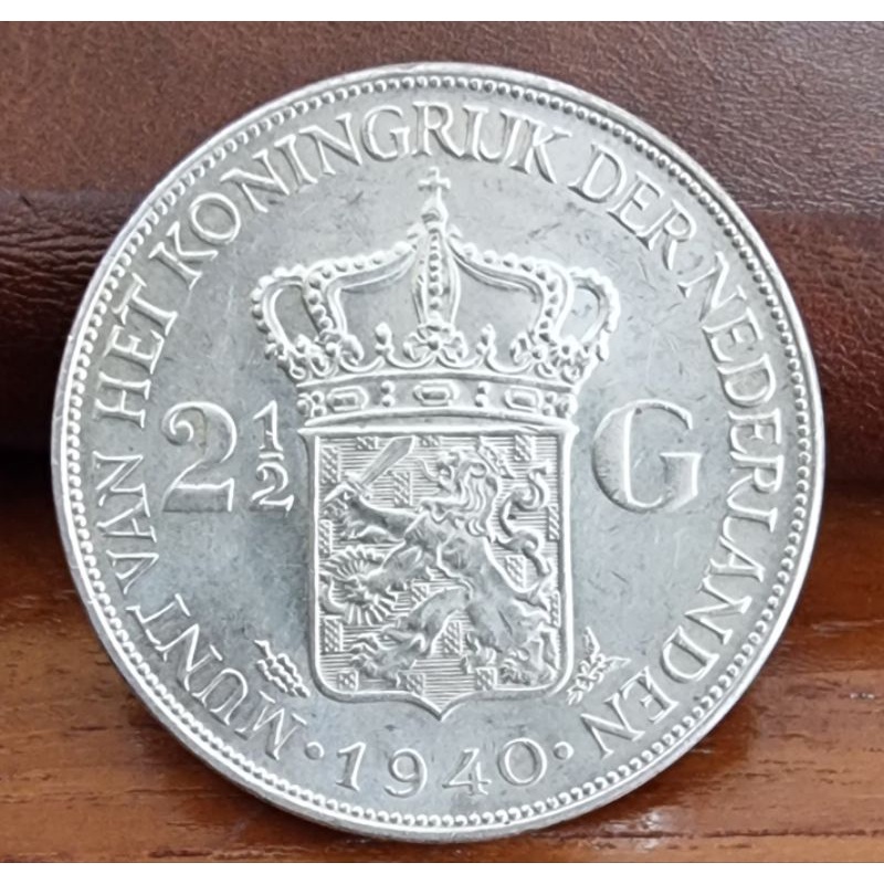 Koin kuno, silver koin, koin perak 2,5 Gulden Wilhelmina tahun 1940 Key Date