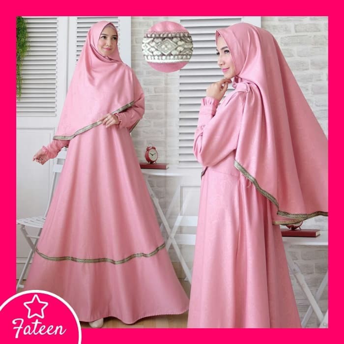 Baju Gamis Set Syari 321   Gamis Syari Terbaru 321   Hitam