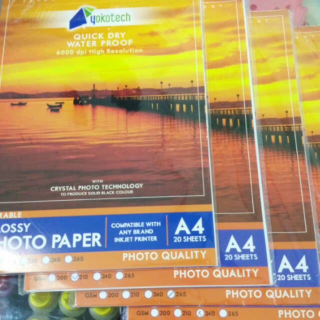 Kertas foto yokotech premium photo glossy photo paper