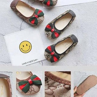 plk 678 Sepatu  flat casual  balet gucci  coklat hitam pita 