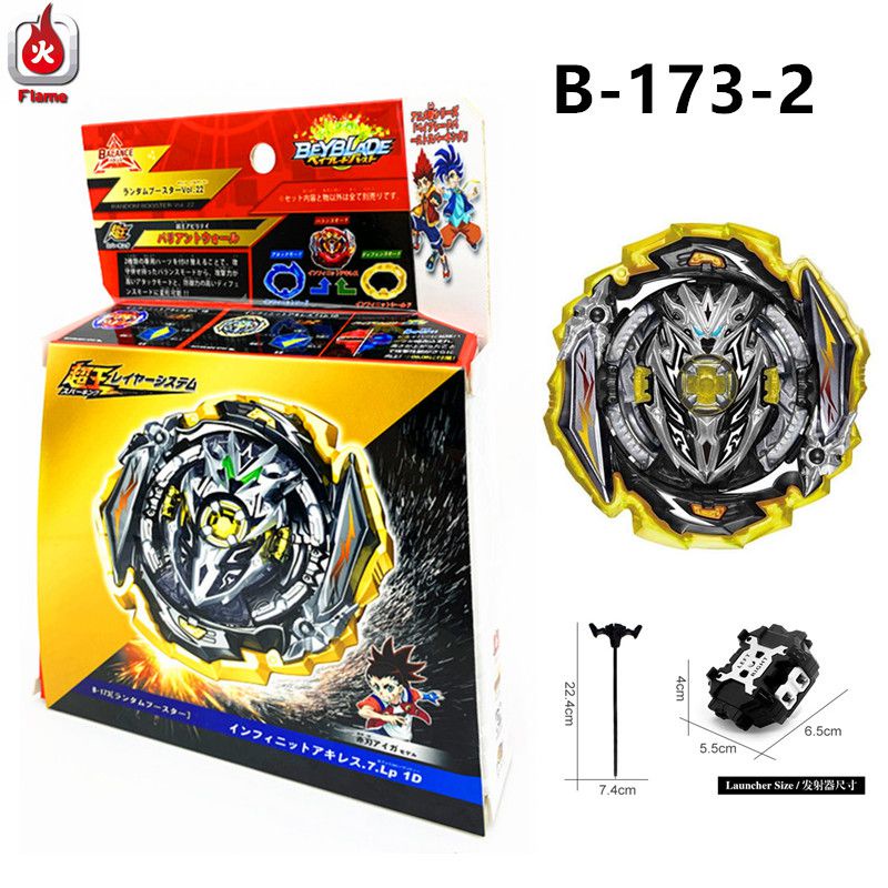 Meledak Beyblade Superking B-173-02 Launcher Infinite Achilles 7loop 1D Perisai