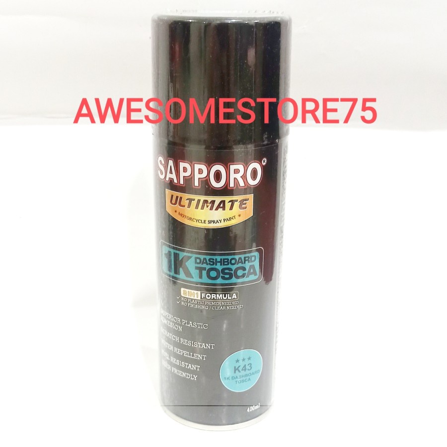 SAPPORO ULTIMATE *** K43 1K TOSCA DASHBOARD COATING Biru Hijau Toska Cat Semprot Pilox Pylox