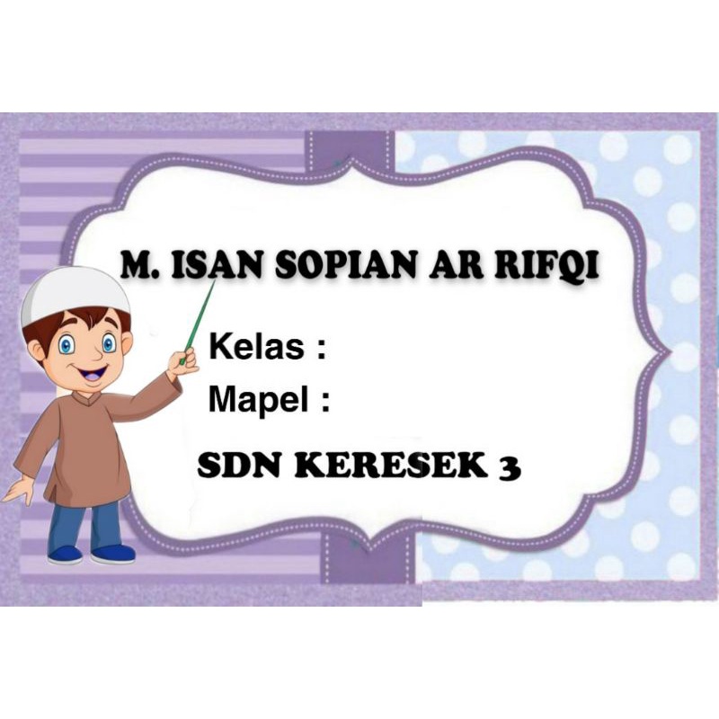 

(ISI 50 PCS) STICKER BUKU SEKOLAH ANAK MOTIF CWO MUSLIM