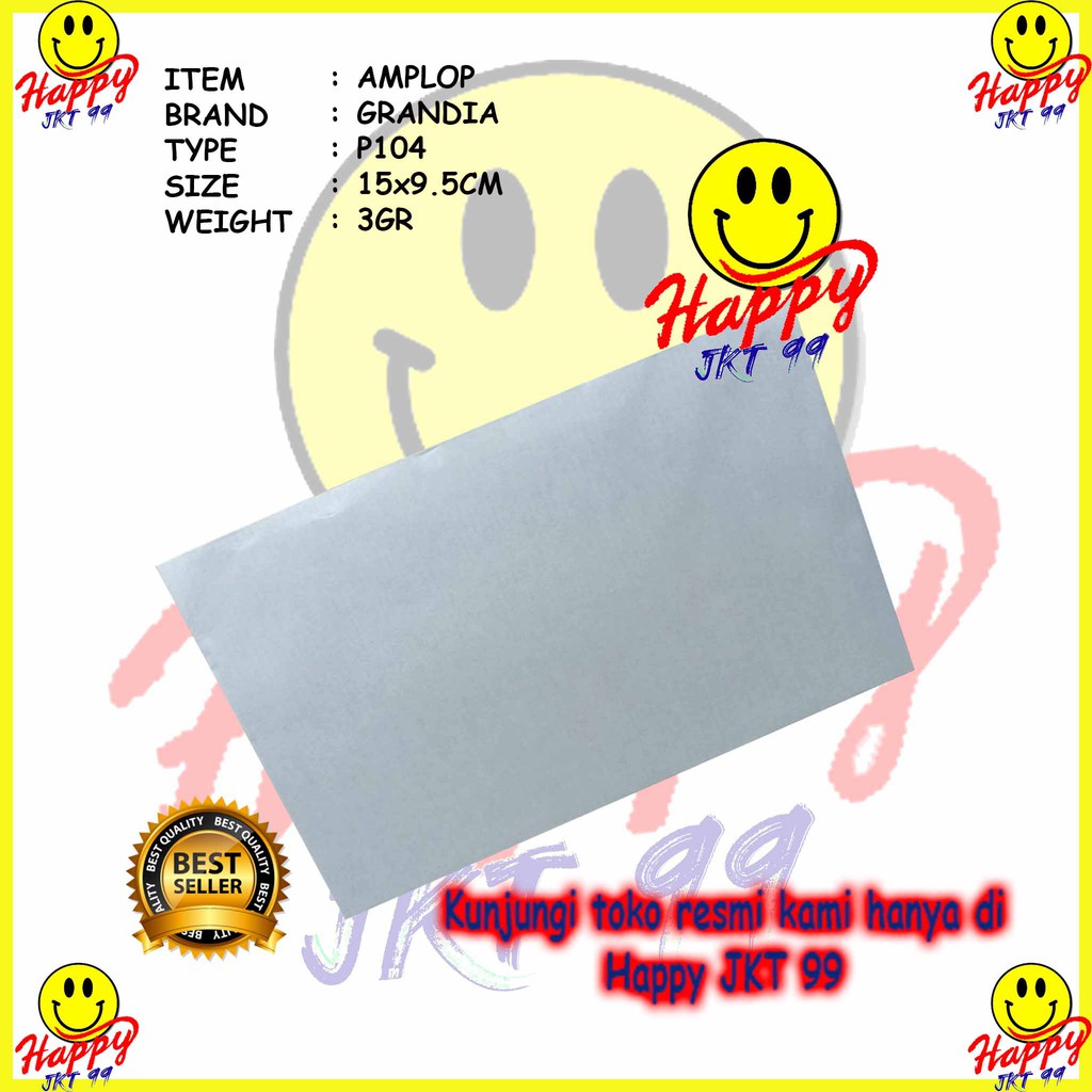 [ HAPPY JKT 99 ] AMPLOP POLOS PUTIH LEM 104 GRANDIA 15CM X 9.5CM PER PCS