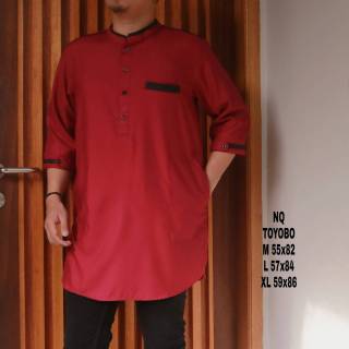 NQ BAJU KOKO PRIA KURTA PAKISTAN LENGAN 3/4 ATASAN MUSLIM WARNA ABU