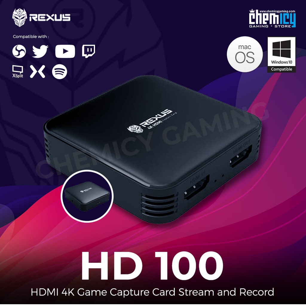 Rexus Hd100 Hdmi 4k Game Capture Card Stream And Record Shopee Indonesia