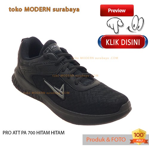 PRO ATT PA 700 HITAM HITAM sepatu pria casual sneakers tali