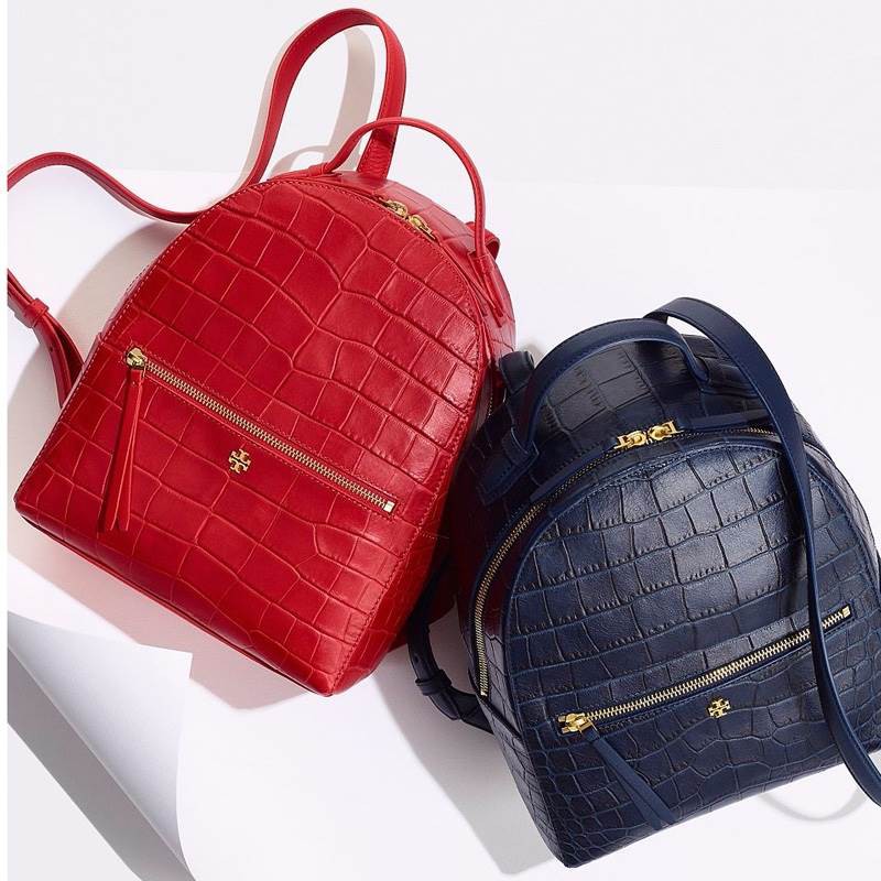 Tory Burch Croc Embossed leather mini backpack 