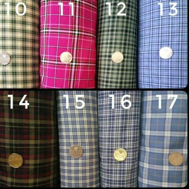 【murah】 Bahan kain katun flanel kotak kotak seragam sekolah / baju / celana formal / kain meteran mu