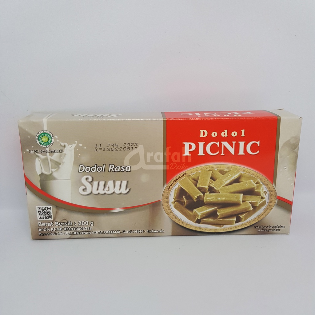 Dodol Garut Picnic Rasa Susu Original 200gr Oleh-oleh khas Garut