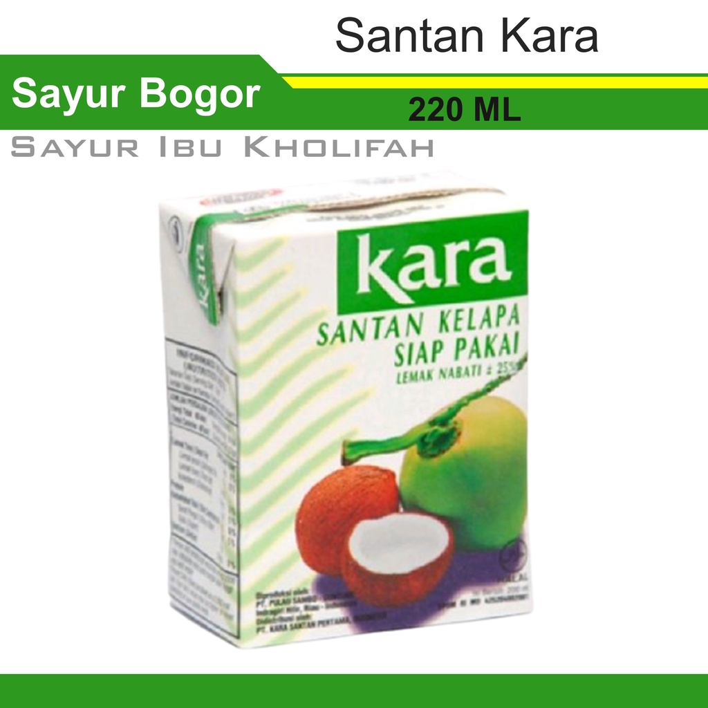 

Santan Kelapa Kara 200 ml Bumbu Dapur Instan Sayur Segar Bogor