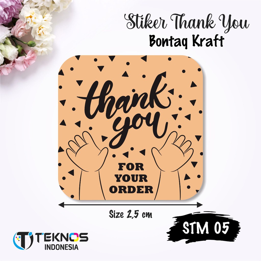 

STIKER THANK YOU KRAFT KOTAK ROUND MINI READY MURAH ~ STM 05