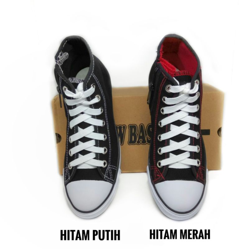 Sepatu Sekolah New Basket Resleting HC Model Tinggi Sepatu Sneaker New Basket - Original Quality