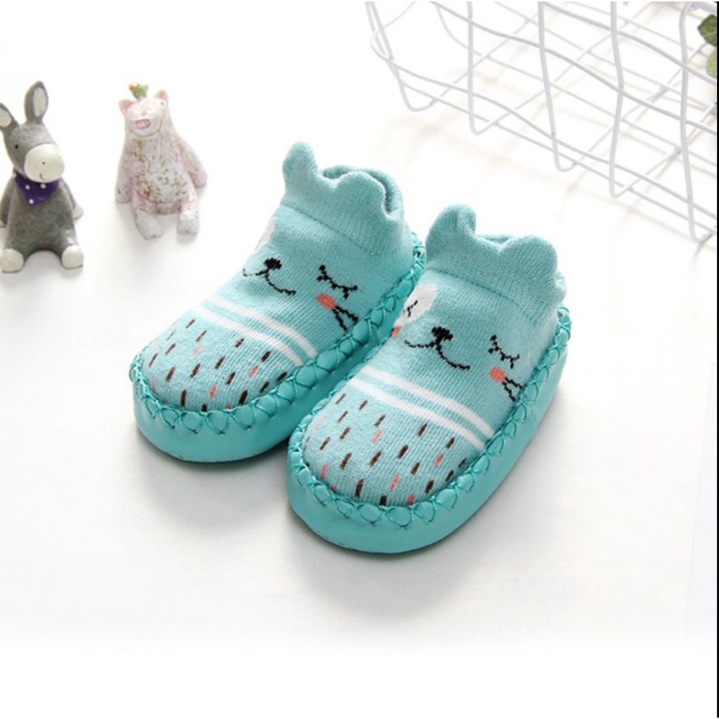 Sepatu bayi Moccasins / Kaos kaki anak Pattern Moccasins / Prewalker bayi