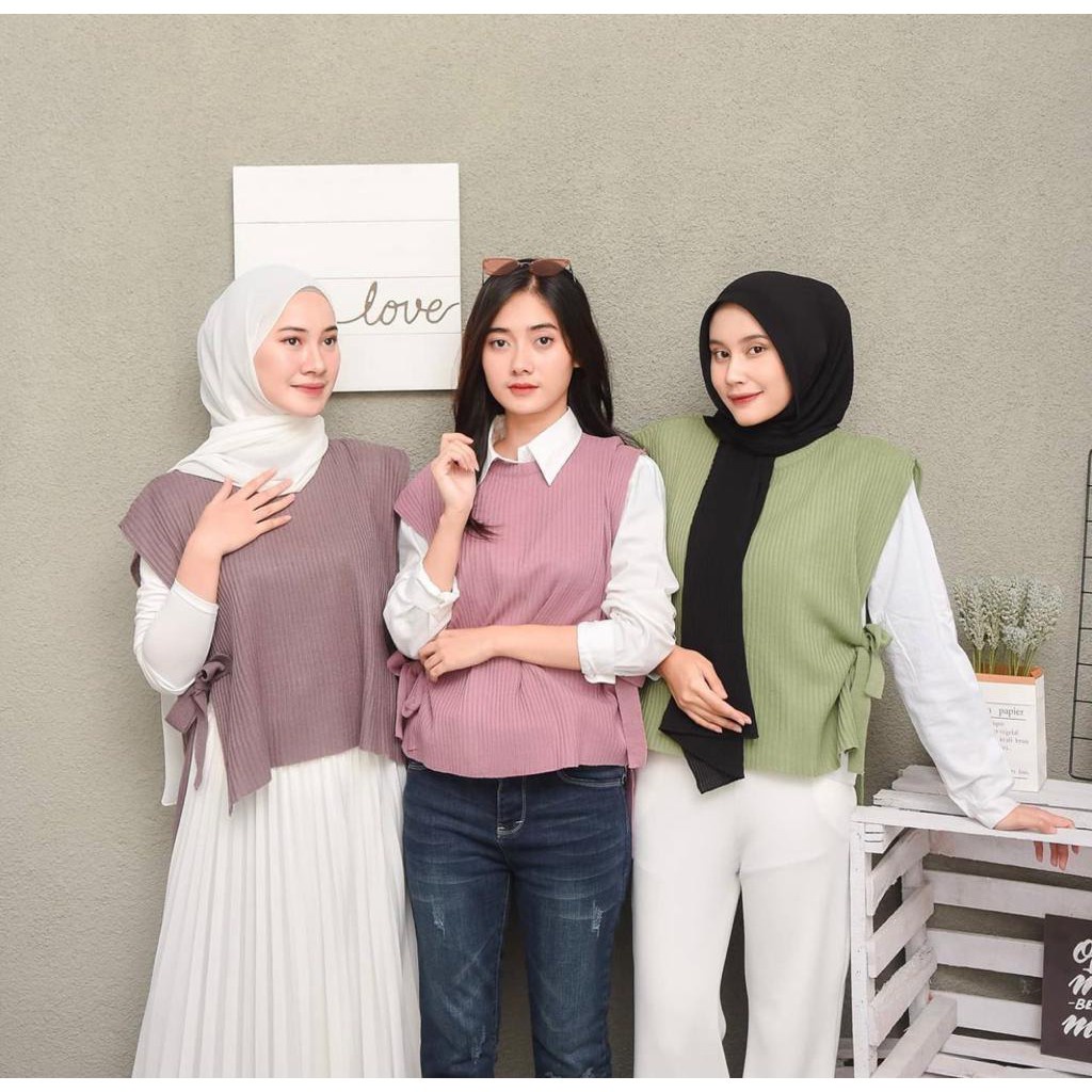 BEFAST - ZEC OOTD Wanita Rompi MEZHA / RJT Wenda jalur Knit Vest Outer / Rompi Luaran Wanita