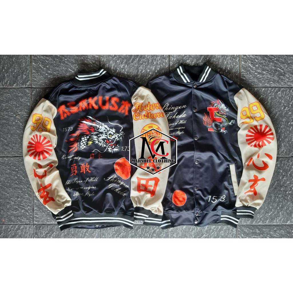 RCL - Varsity Jacket Leather Vintage Baseball Original Memphis / Memphisorigins Kamikaze Pria Wanita L XL