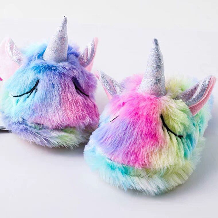 SANDAL BONEKA UNICORN RAINBOW SLIPPER