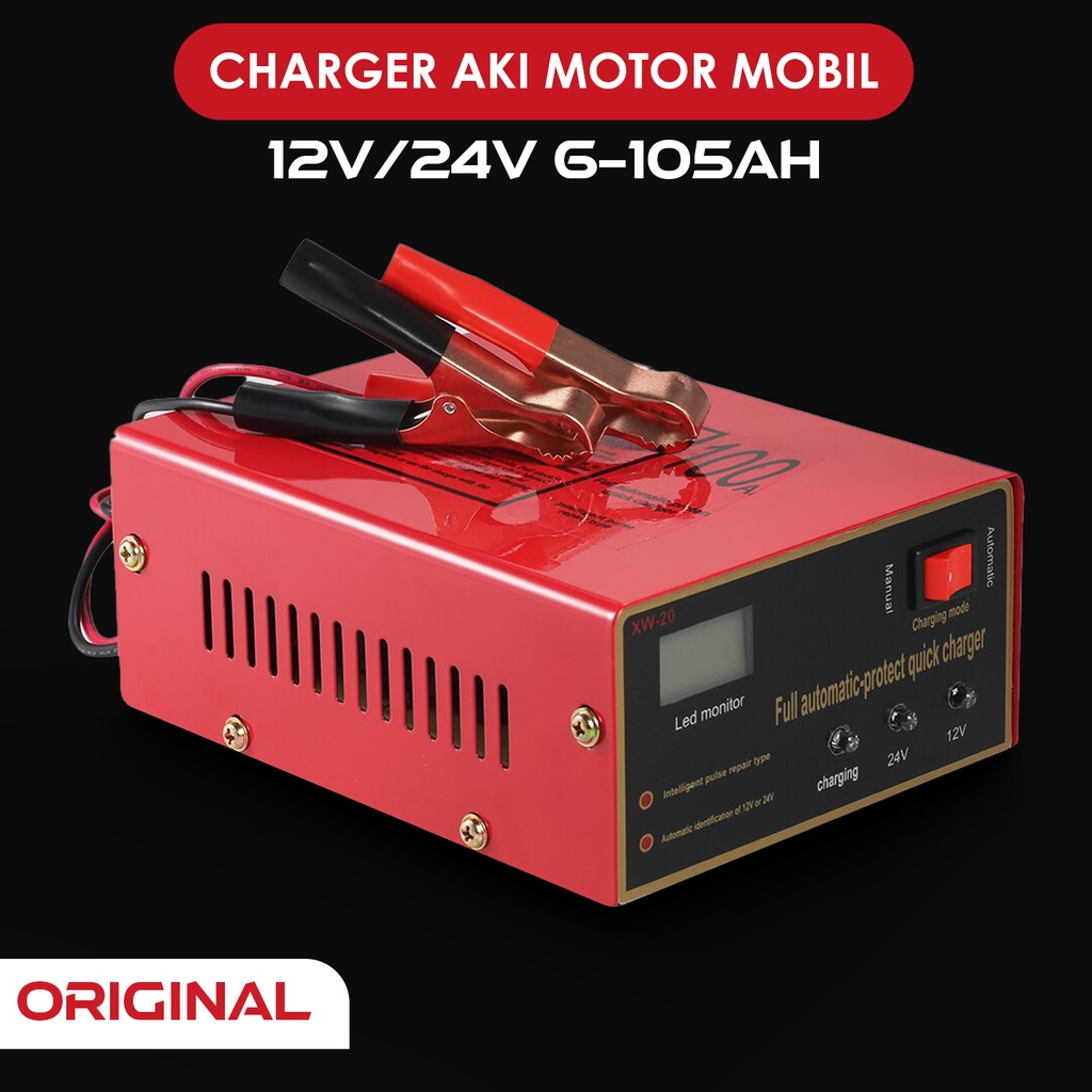 Jual Charger Aki Motor Mobil Cas Accu Kering Dan Basah Digital Otomatis
