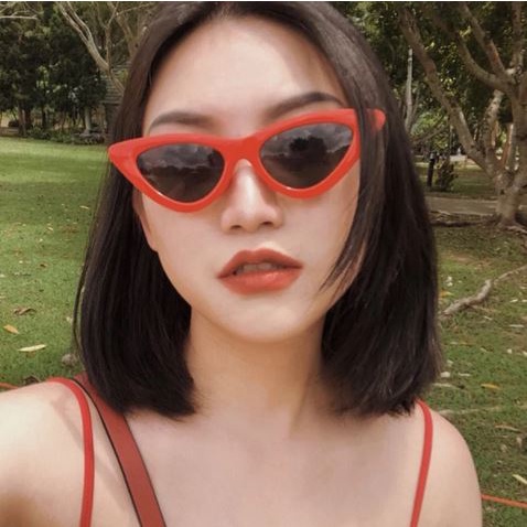 BV.ID KC105  Kacamata Ulzzang Cat Eye Women Men Korean Triangel Vintage Sunglasses Unisex Fashionable Frame Segitiga