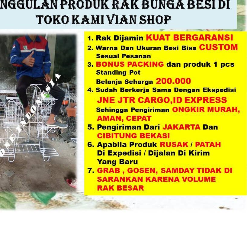 ☝ Rak Bunga Besi Susun 3 Minimalis Tanaman Hias Aglonema Bertingkat 6 Dudukan Kotak Bulat Bahan Beto