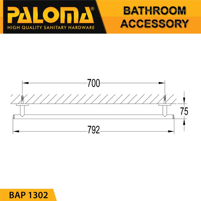 PALOMA BAP 1302 Rak Handuk Baju Gantungan Hanger Dinding Kamar Mandi