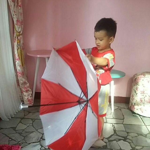 Payung Lipat 3 Merah Putih Kombinasi Bicolor /  Hut Ri / 17 Agustus / 17an