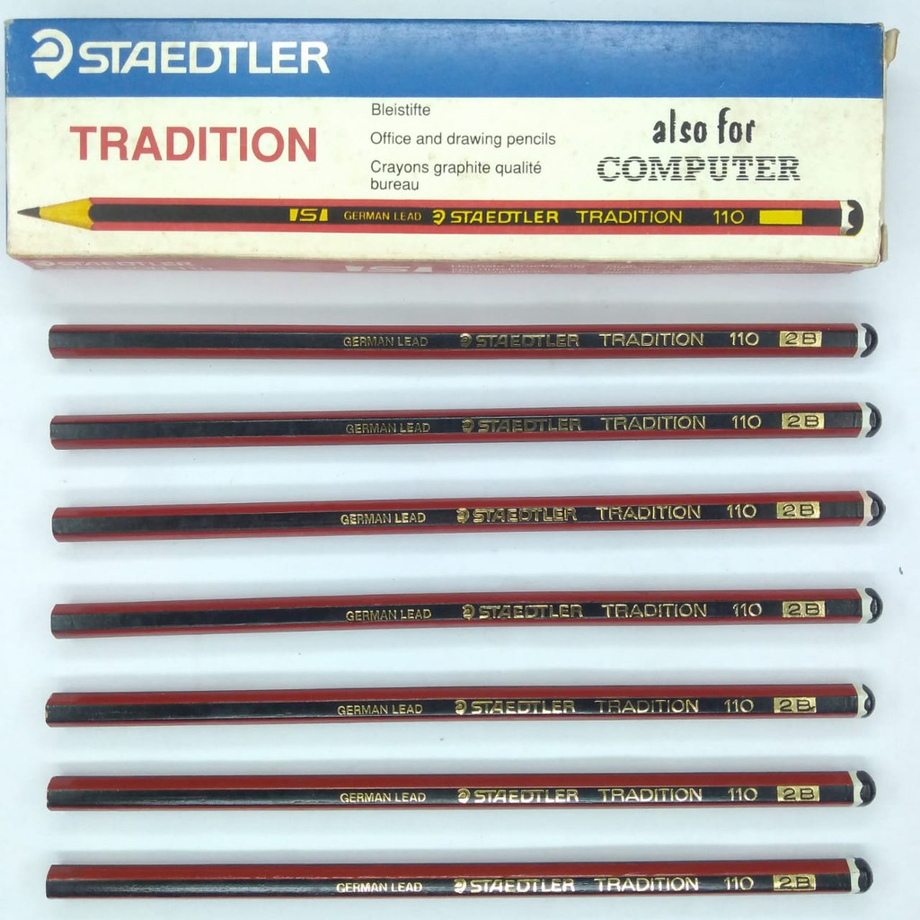 

pensil staedtler 2B GERMAN ujian komputer mars tradition 110 merah hitam