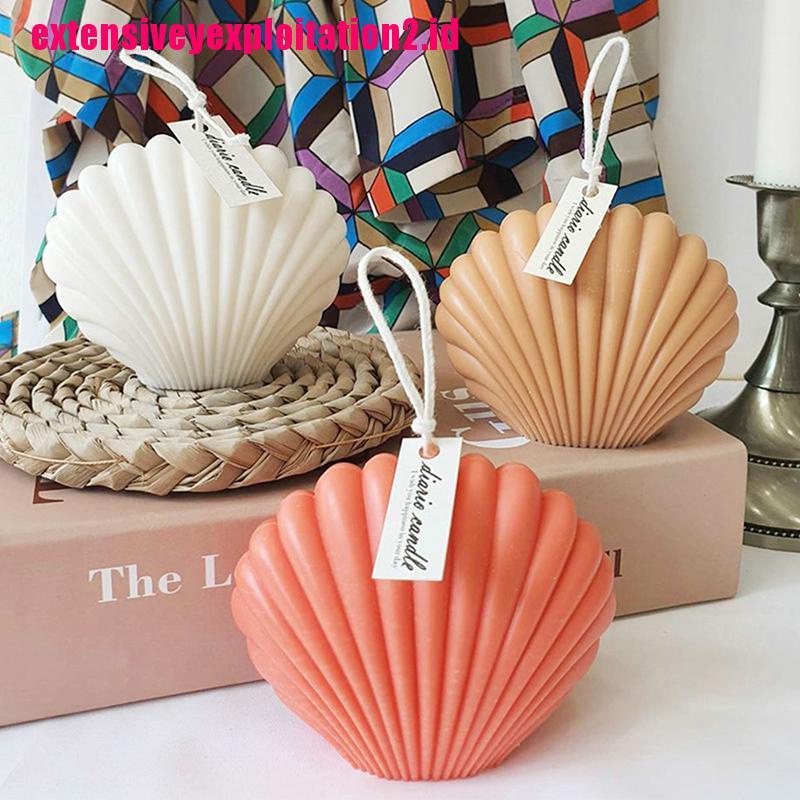 &lt; E2id &amp; &gt; Cetakan Sabun / Lilin Handmade Bentuk Kerang Bahan Plastik