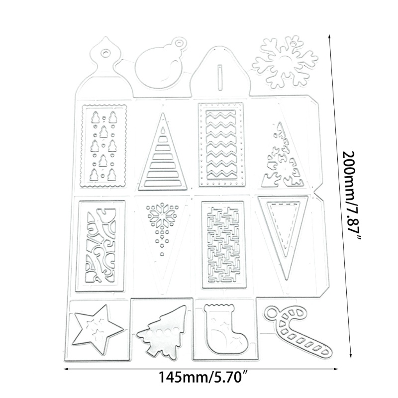 Cetakan Stensil Cutting Dies Motif Kotak Hadiah Natal Bahan Metal Untuk Scrapbook / Craft Diy