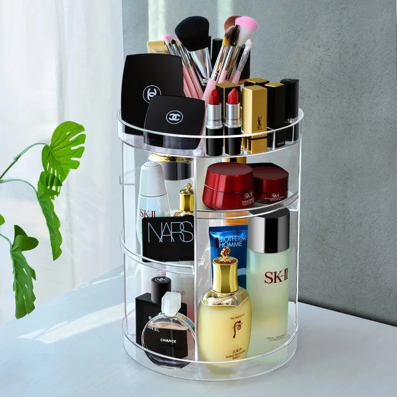 Rak kosmetik putar Acrylic/Rak Organizer Acrylic 360 derajat