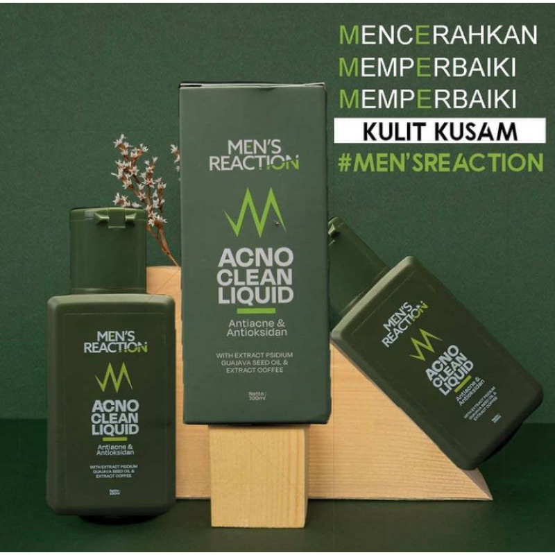 Sabun Jerawat MENS REACTION Acno Clean Liquid Anti Bakteri Pembersih Pencerah Pemutih Wajah Pria  Penghilang Bekas Jerawat Flek Hitam Nature Reaction Crystal Bright Serum Pria Wanita original