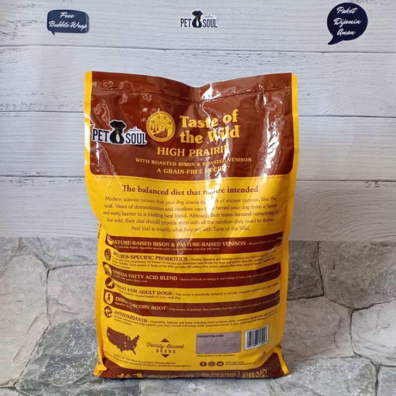 Taste Of The Wild Bison 6.35kg /TOTW Bison High Praire Canine Recipe Grainfree