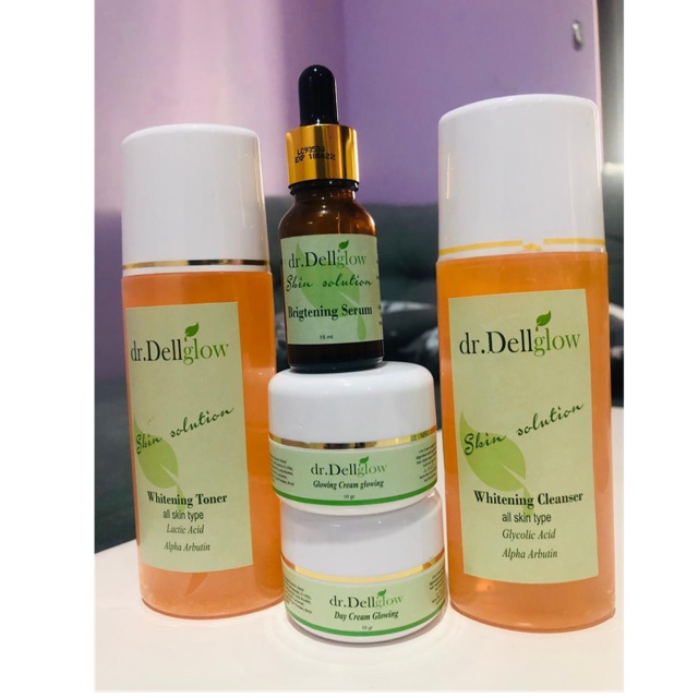 dr.dellglow paket extra white glowing series + serum