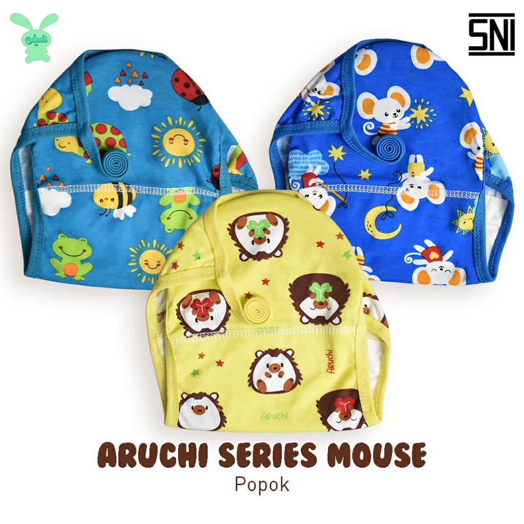 3 PCS Popok kain MOTIF Bayi Aruchi velvet  Bahan Lembut  ISI 3 PCS