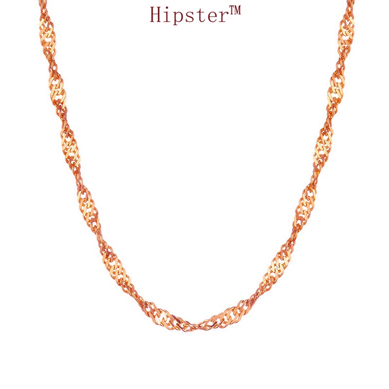 Japanese and Korean Style Simple Fashion All-Match Platinum Hemp Flowers Chain Twisted Chain