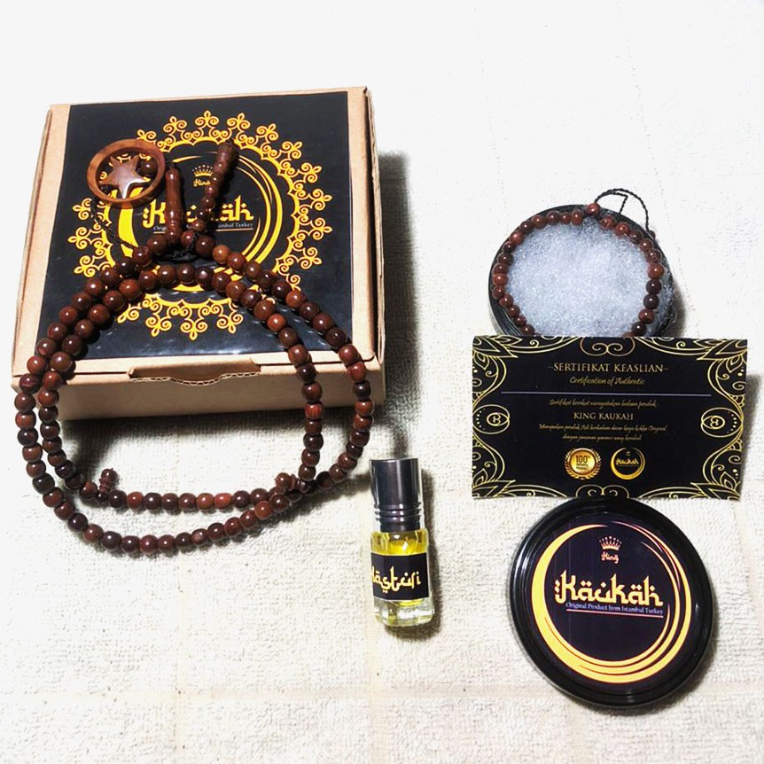 Tasbih Kokka BERSERTIFIKAT Bulat 99 Uk 6mm Kaukah Koka Kaoka Bonus parfum&amp;gelang kokka Asli