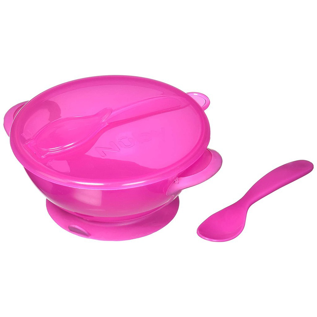 Mangkuk Makan Bayi Nuby GF Suction Bowl Spoon Lid