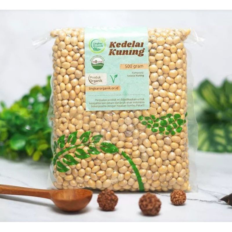 Kacang Kedelai Kuning - Lingkar Organik - 500gr - Kemasan Original - Vakum