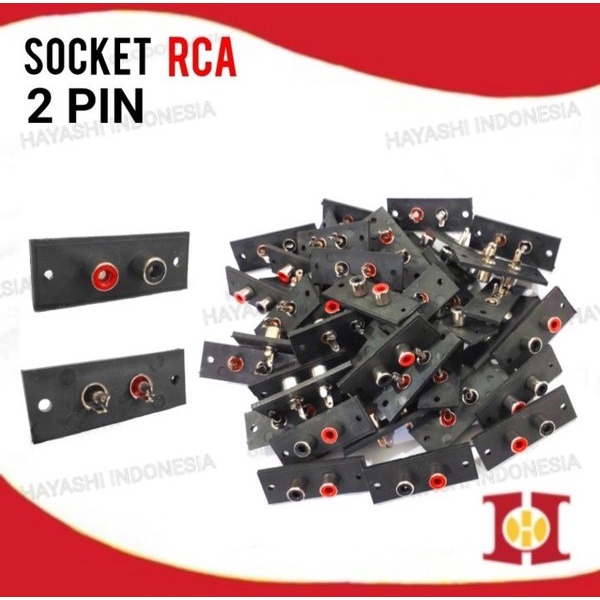 Terminal Body Socket RCA Input 2 Pin Soket Papan 2Pin Lubang - 10pcs