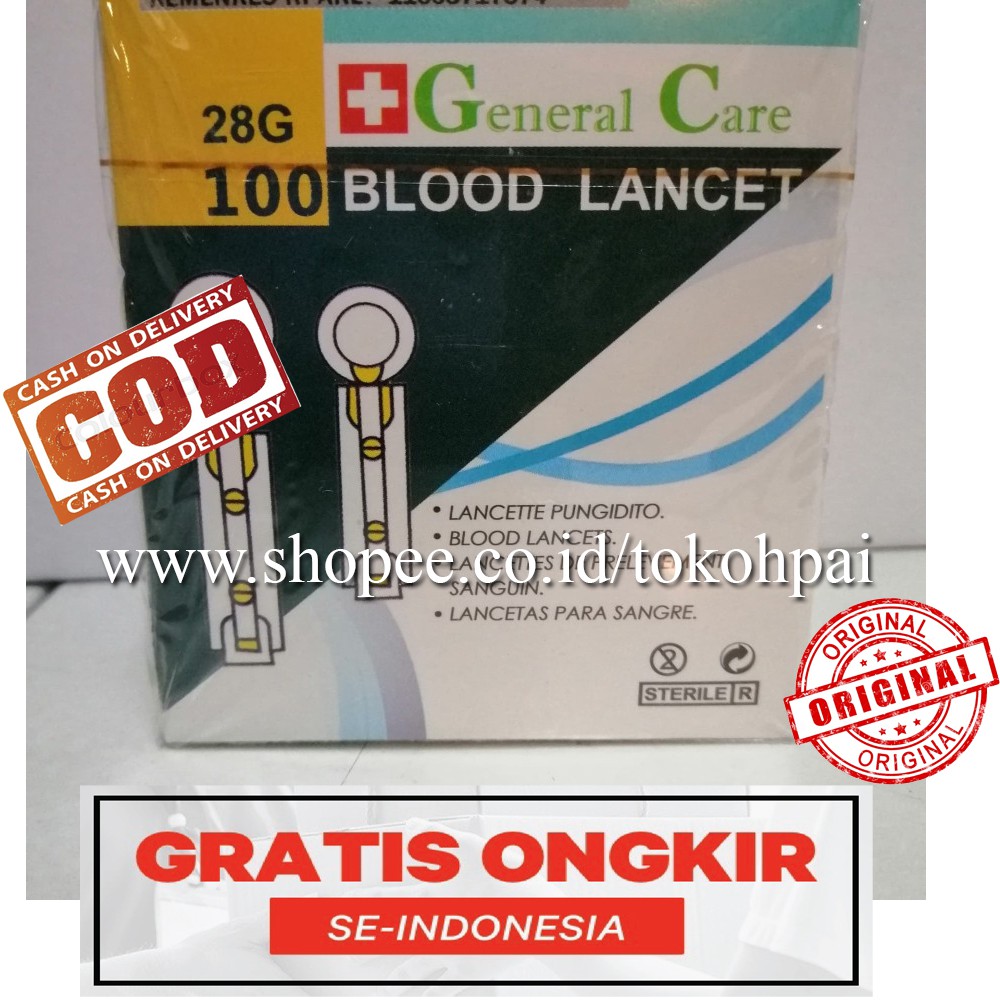 Jarum General Care 28G isi 100 / Blood Lancet General Care 28G / Jarum Bekam General Care 28G