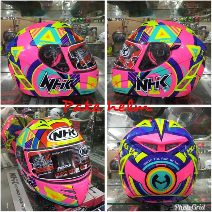Kualitas Terbaik HELM NHK TERMINATOR PGMT PINK FLO SE FULL FACE PROMO | CUCI GUDANG | ON SALE |