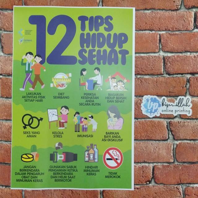Poster 12 Tips Hidup Sehat Shopee Indonesia