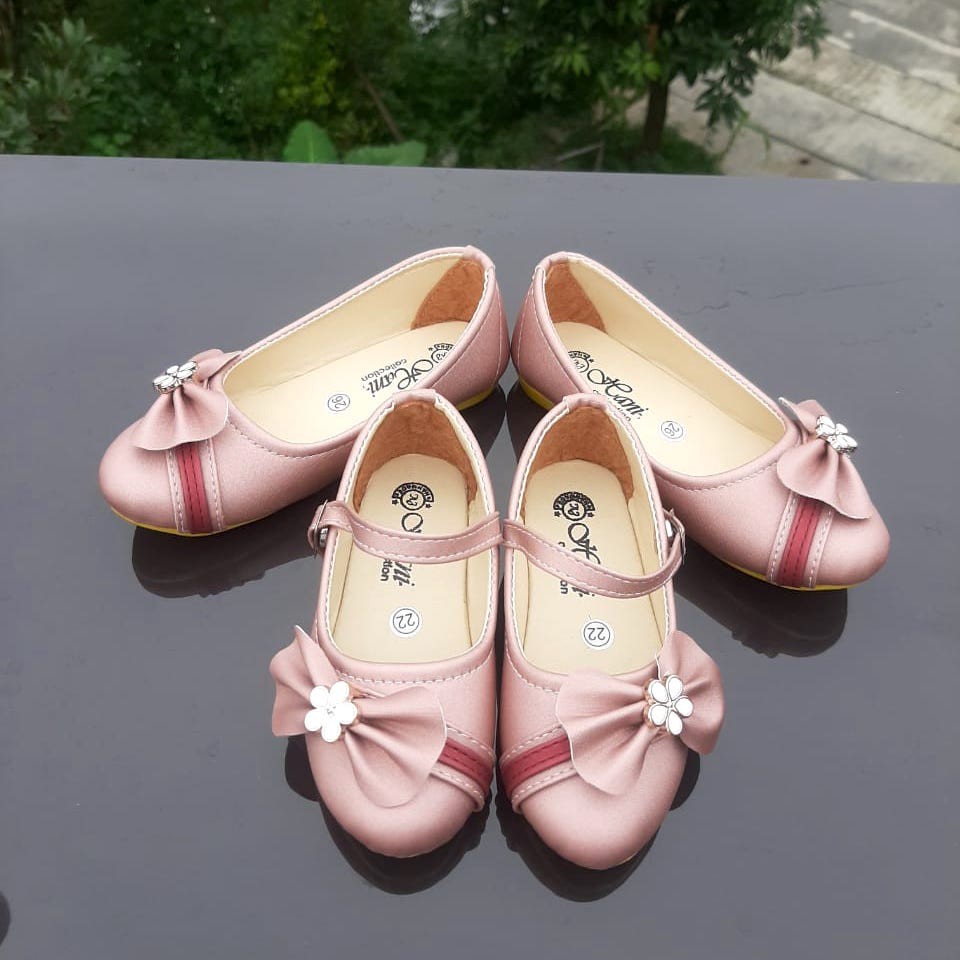 VINANDOZ SBA01-2630 Sepatu Balet, Flatshoes Anak Perempuan Umur 4 5 6 tahun - Motif Pita