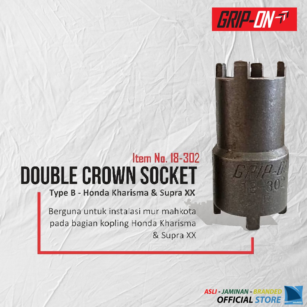 Kunci Mahkota Mur Kopling HONDA - Double Crown Socket GRIP-ON