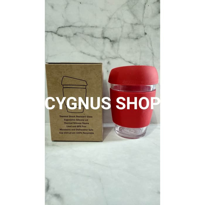 Cups Republic 12OZ Reusable Glass Coffee Cup With Silicone Li