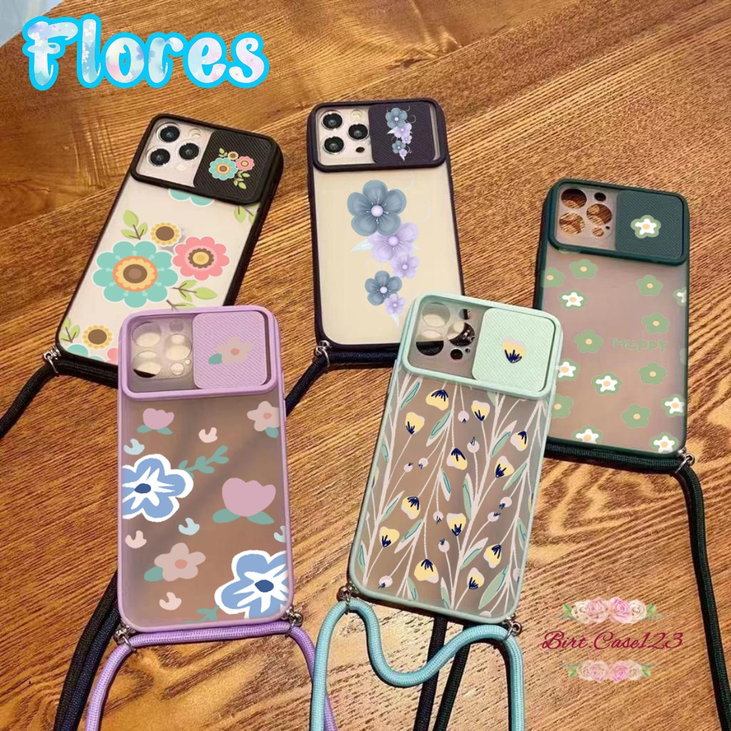 SOFTCASE SLINGCASE SLIDE PELINDUNG KAMERA FLORES SAMSUNG OPPO VIVO REALME IPHONE XIAOMI FOR ALL TYPE BC5736