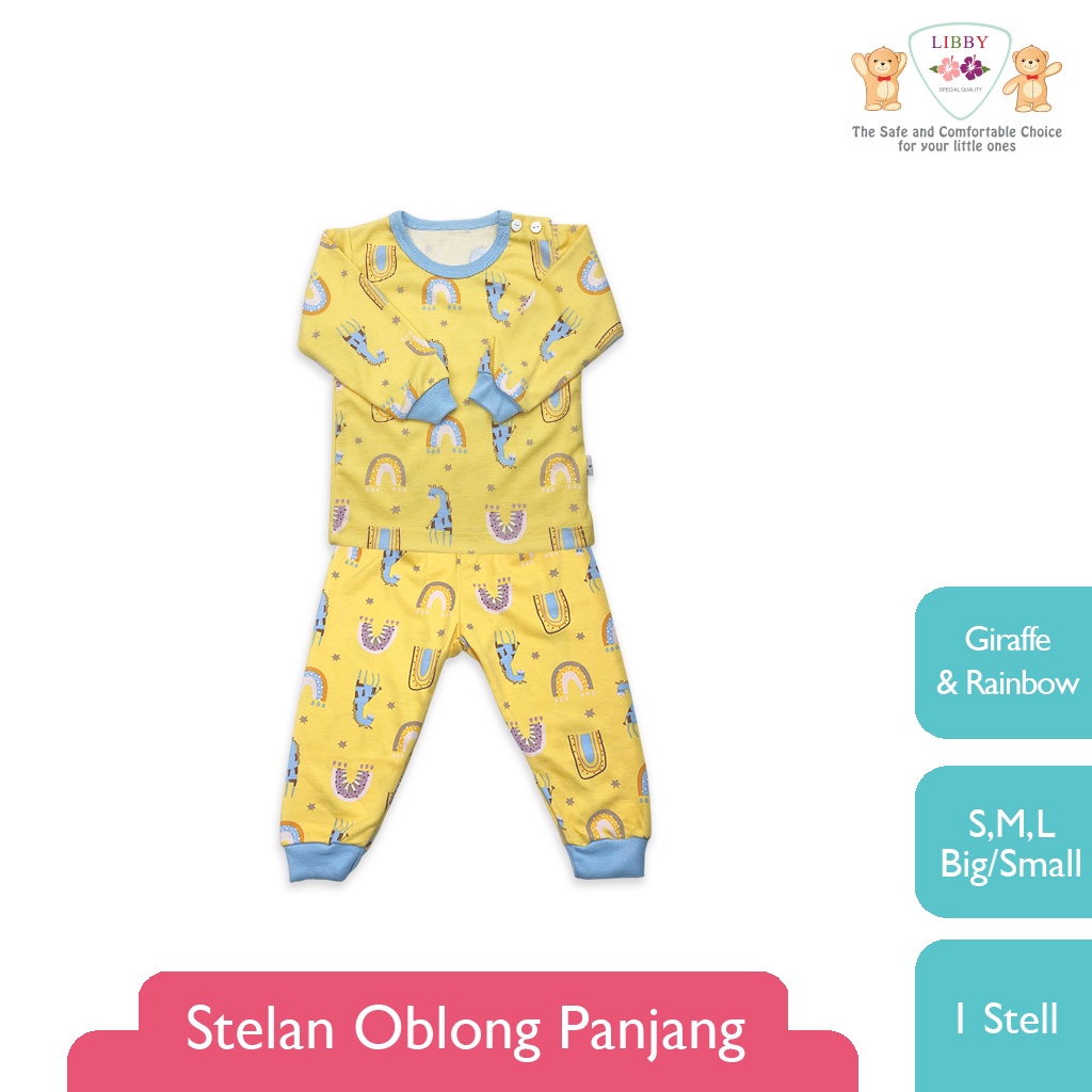 LIBBY 1 stel Stelan Oblong Panjang - Celana Panjang Motif Rainbow Fantasia (Tersedia varian Motif)