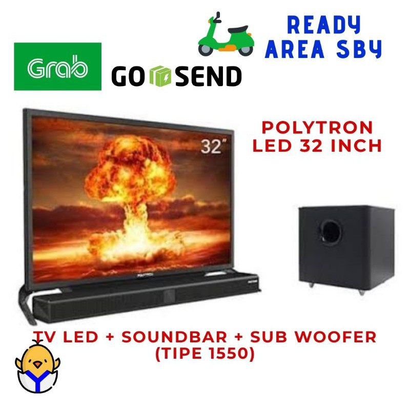 《YomBo Store》POLYTRON LED TV 32" SOUNDBAR GARANSI RESMI | CINEMAX PLD 32B1550