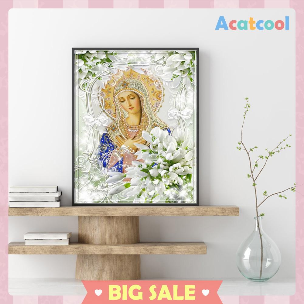 Lukisan Sulaman Berlian 5D Jahitan Bersilang Desain Jesus Woman DIY, 40x50cm